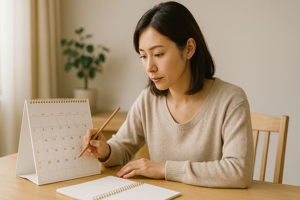 考えるお母さん
